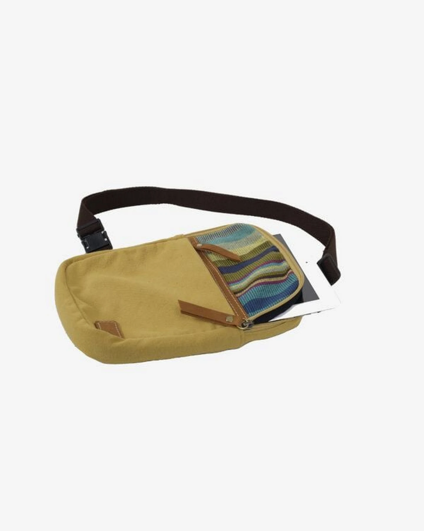 Dragolina Crossbody Tablettasche Faun W. mit Webstoff der Pwo Karen – Ansicht 4
