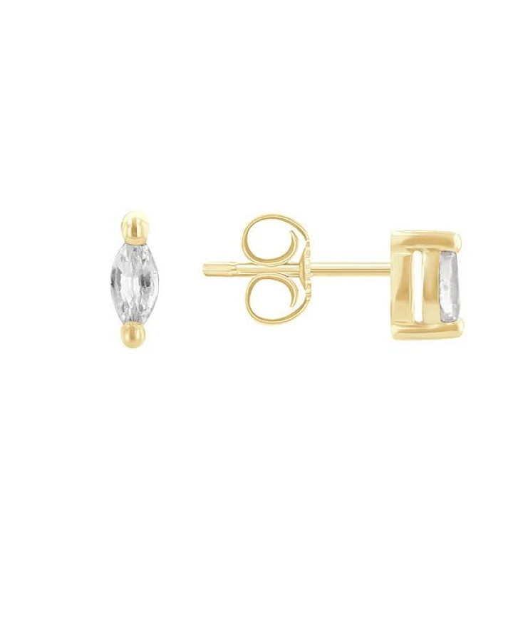 Eppi Minimalistische Ohrstecker mit weißen Saphiren Daina