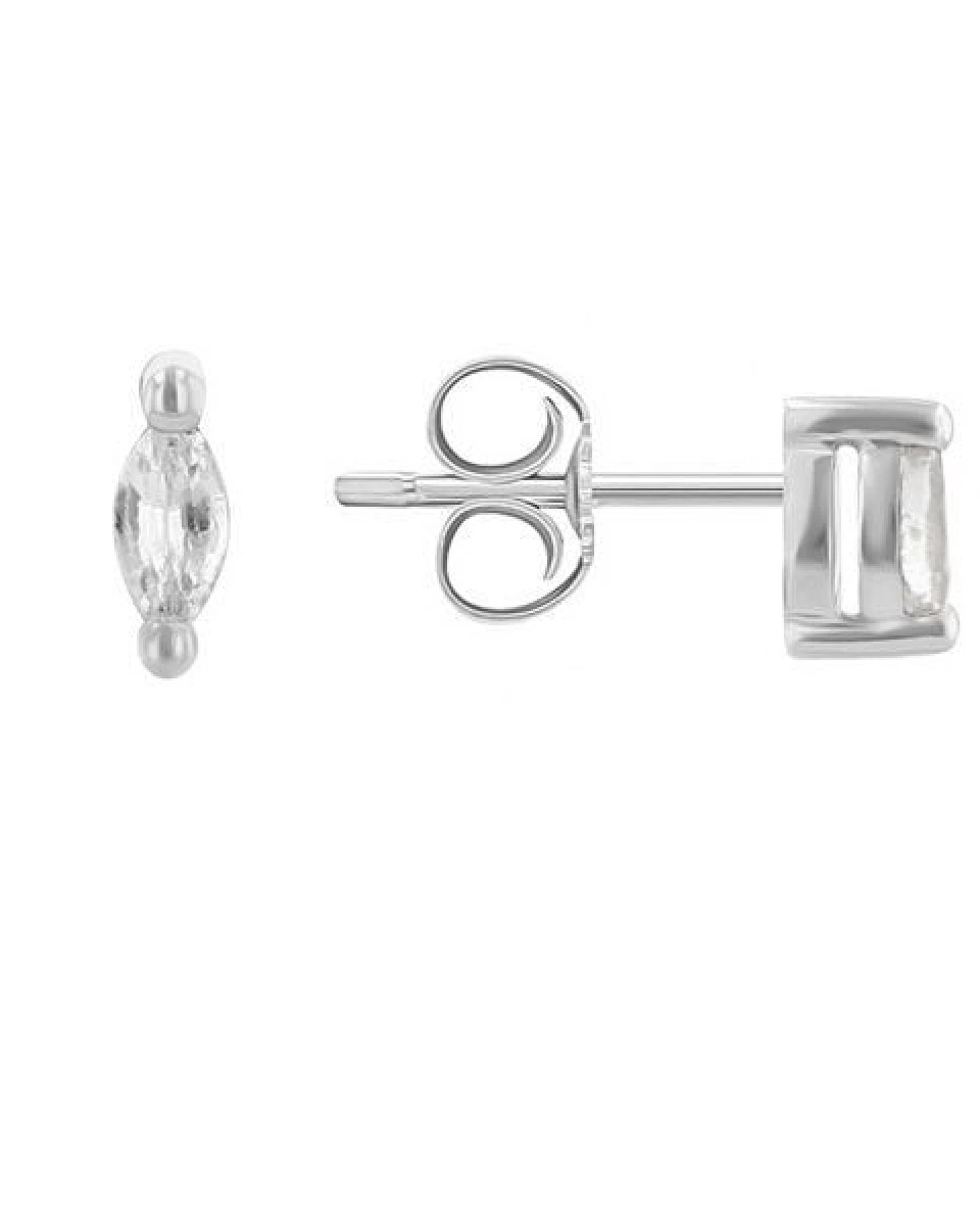 Eppi Minimalistische Ohrstecker mit weißen Saphiren Daina – Ansicht 3