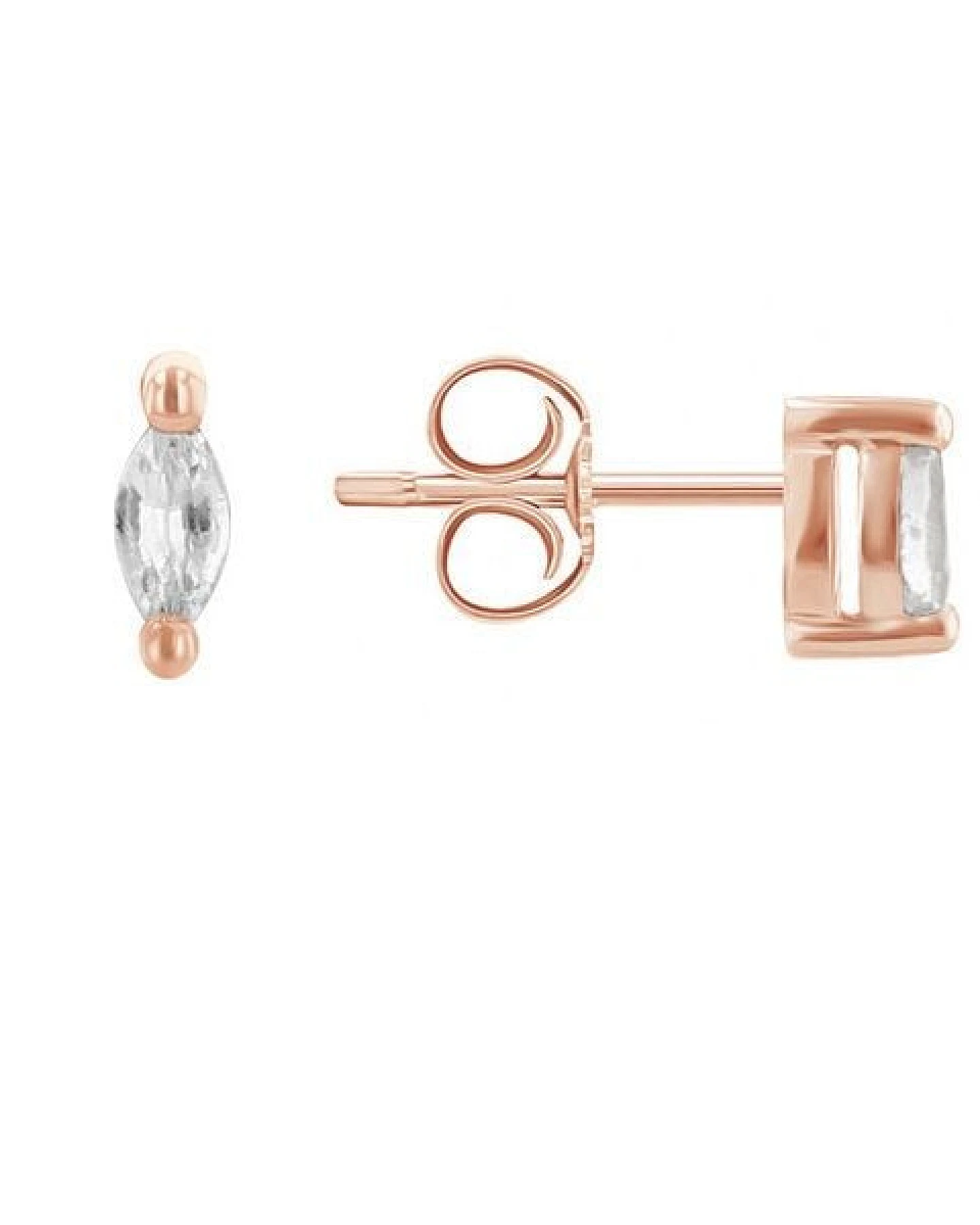 Eppi Minimalistische Ohrstecker mit weißen Saphiren Daina – Ansicht 3