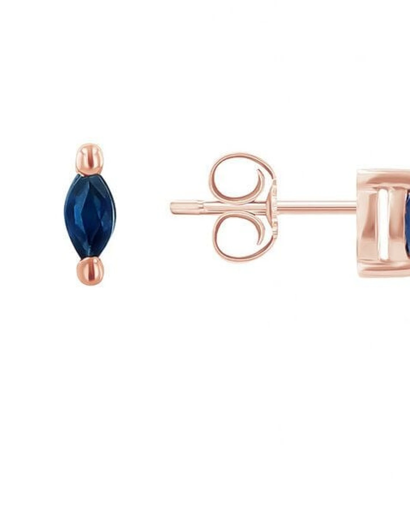 Eppi Minimalistische Ohrstecker mit blauen Saphiren Daina – Ansicht 3