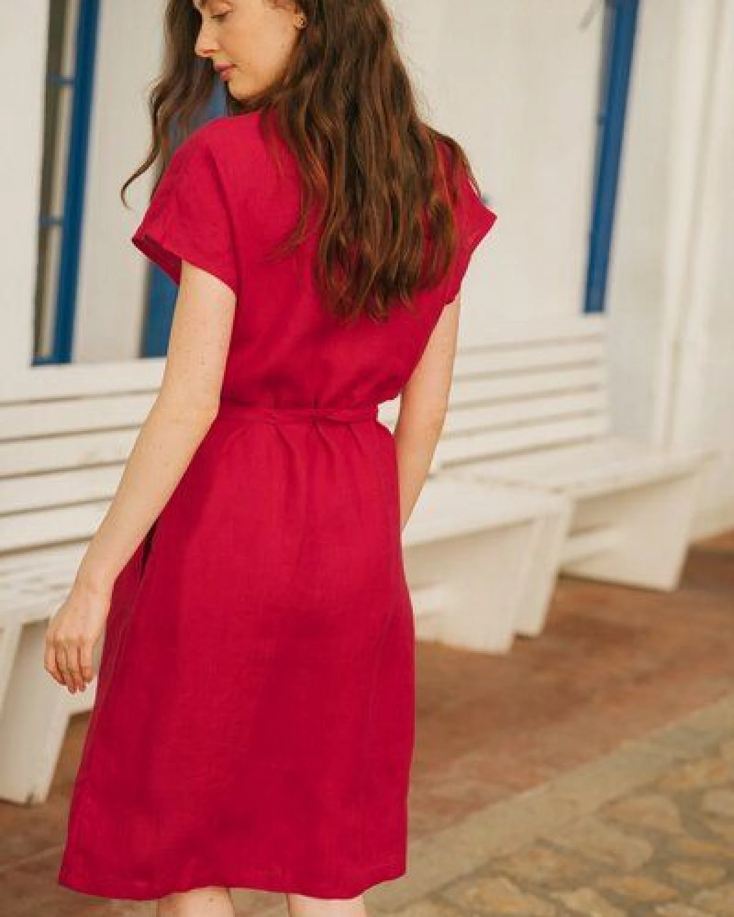 AmourLinen Wickelkleid aus Leinen OLIVIA – Ansicht 4