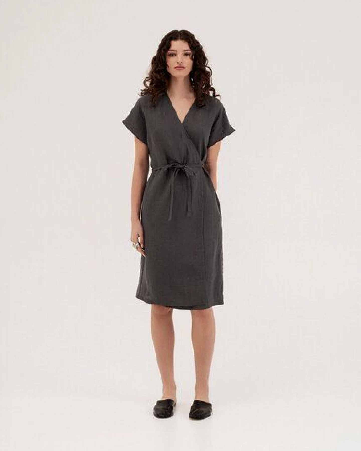 AmourLinen Wickelkleid aus Leinen OLIVIA – Ansicht 2