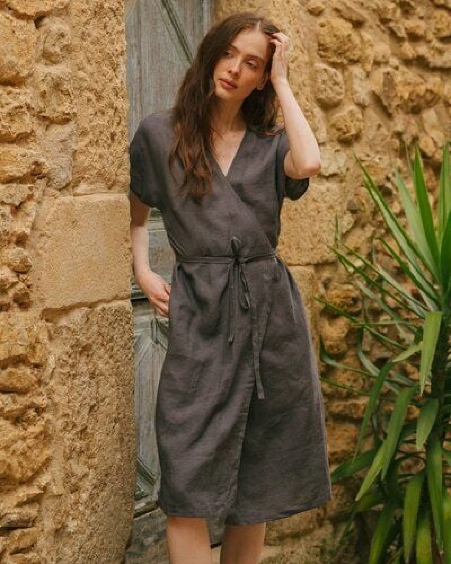 AmourLinen Wickelkleid aus Leinen OLIVIA – Ansicht 4
