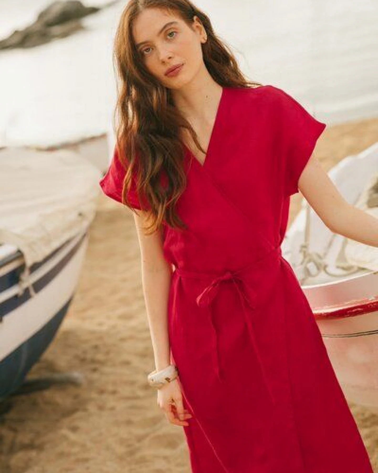 AmourLinen Wickelkleid aus Leinen OLIVIA – Ansicht 3