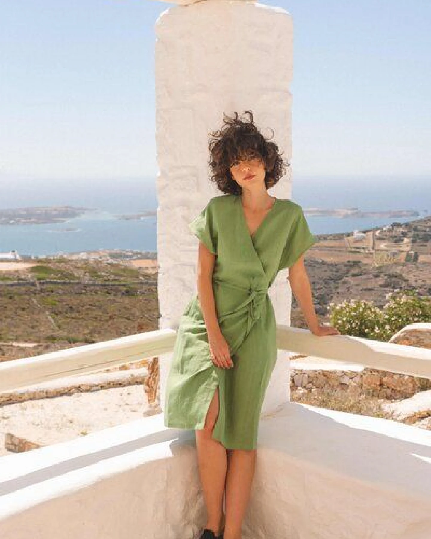 AmourLinen Wickelkleid aus Leinen OLIVIA – Ansicht 3