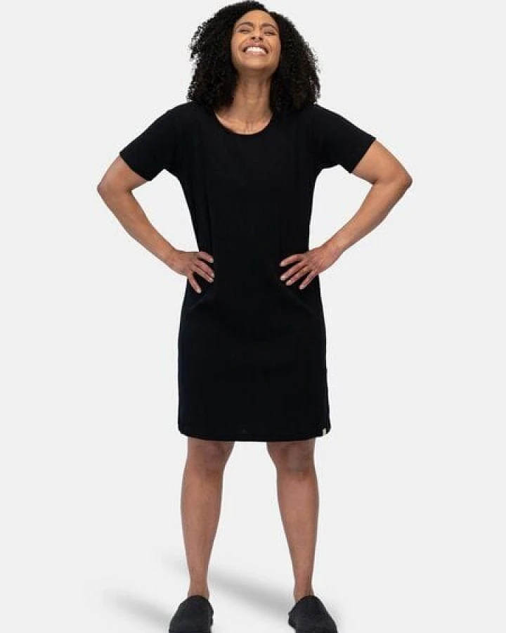 greenjama Damen Sleepshirt aus Derby-Rib, aus Bio Baumwolle und GOTS zertifiziert