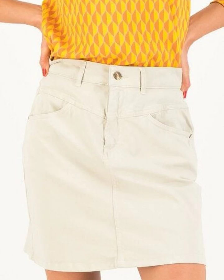 Blutsgeschwister Rock High Waist Yoke - White Oat