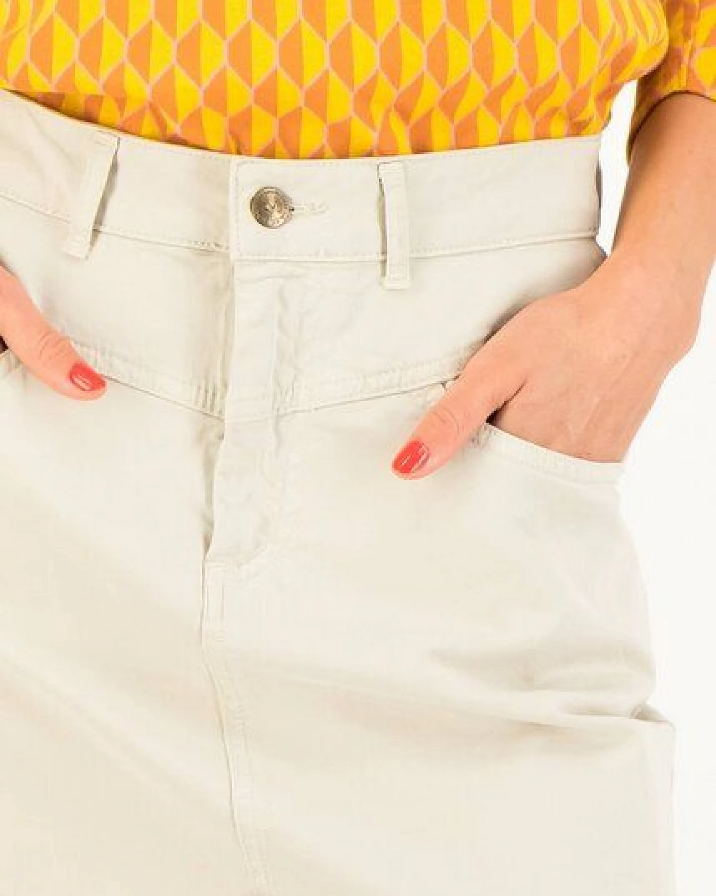 Blutsgeschwister Rock High Waist Yoke - White Oat – Ansicht 3