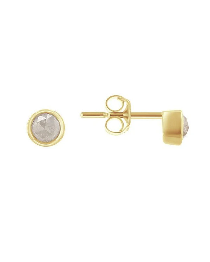 Eppi Minimalistische Ohrstecker mit Salt and Pepper Diamanten in Bezelfassung Tofine