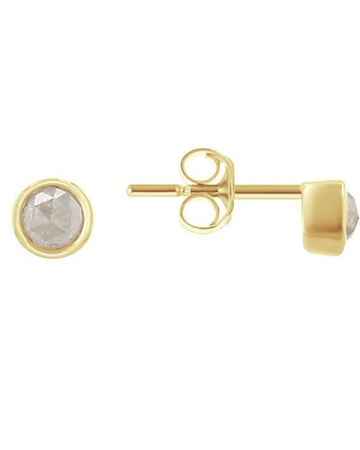 Eppi Minimalistische Ohrstecker mit Salt and Pepper Diamanten in Bezelfassung Tofine