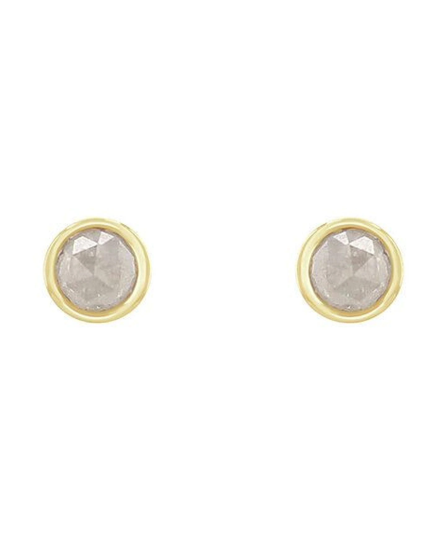 Eppi Minimalistische Ohrstecker mit Salt and Pepper Diamanten in Bezelfassung Tofine – Ansicht 3