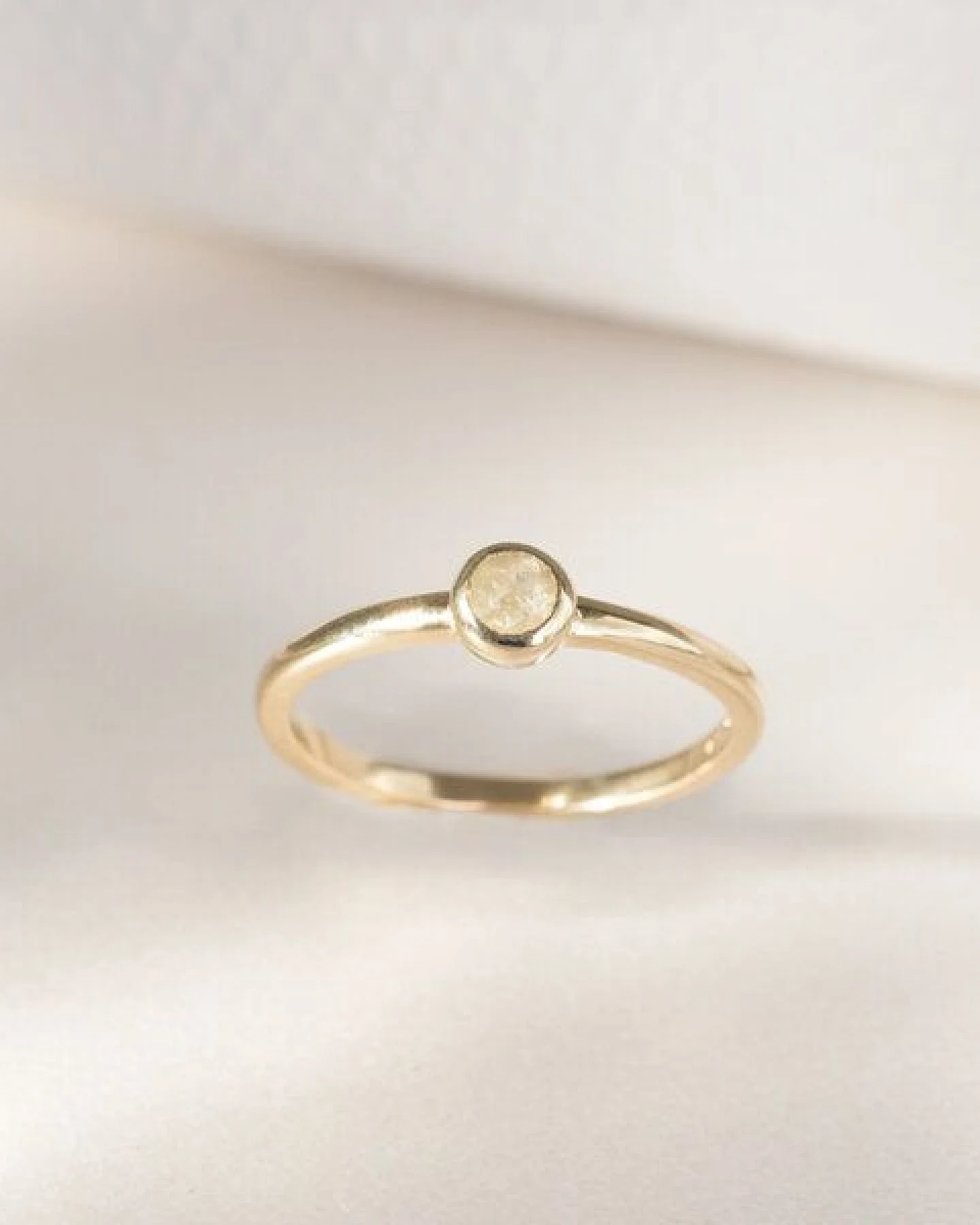 Eppi Minimalistischer Ring mit einem Salt and Pepper Diamanten Emilien – Ansicht 2