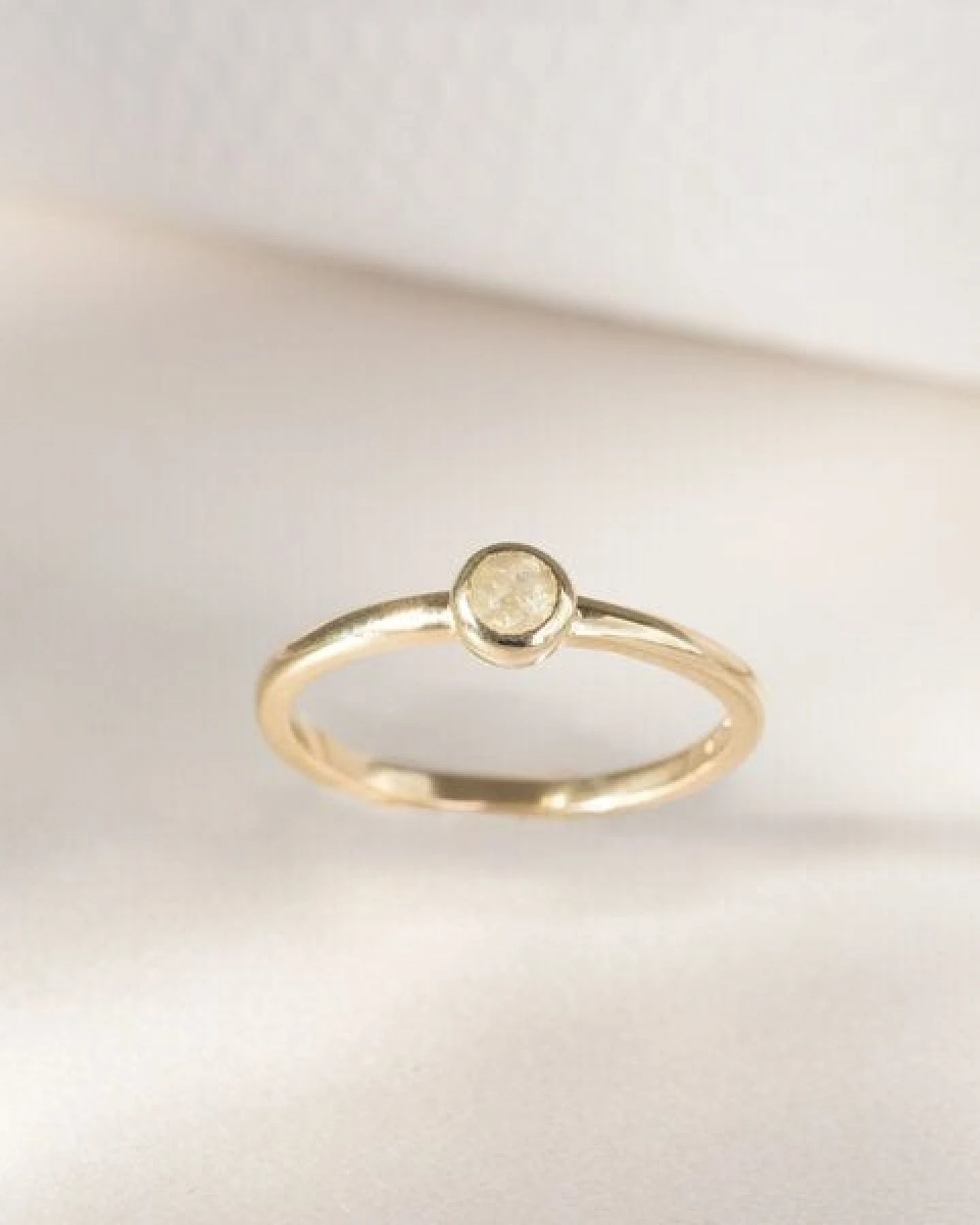 Eppi Minimalistischer Ring mit einem Salt and Pepper Diamanten Emilien – Ansicht 2