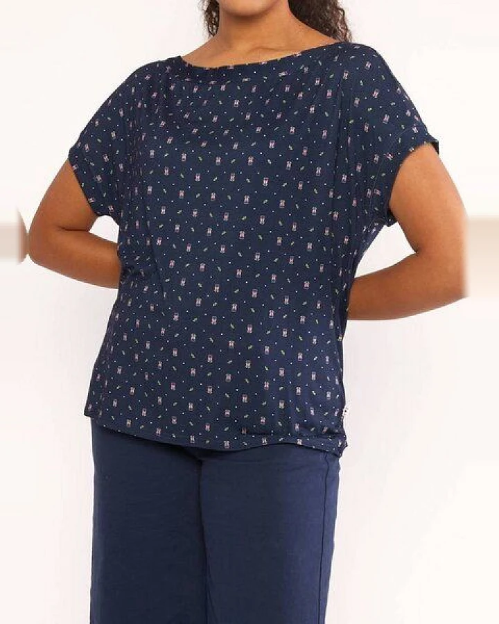 Blutsgeschwister "Flowgirl" Gemustertes T-Shirt aus EcoVero-Jersey