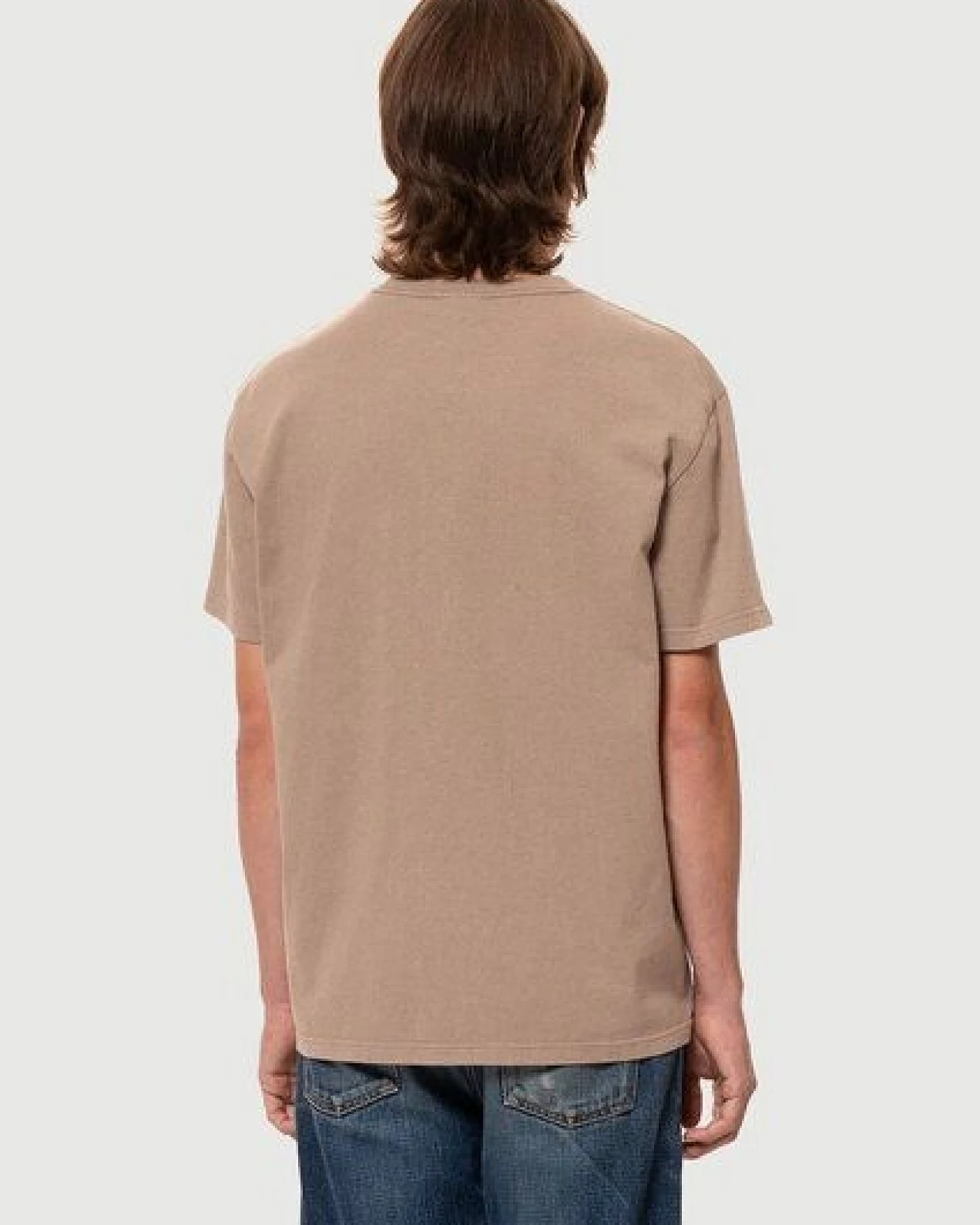 Nudie Jeans T-Shirt Leffe Pocket - Brown Melange – Ansicht 2