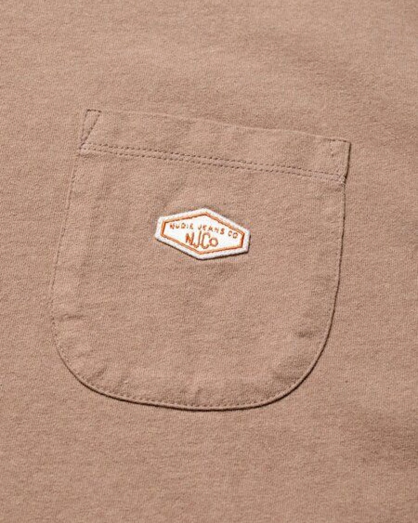 Nudie Jeans T-Shirt Leffe Pocket - Brown Melange – Ansicht 3