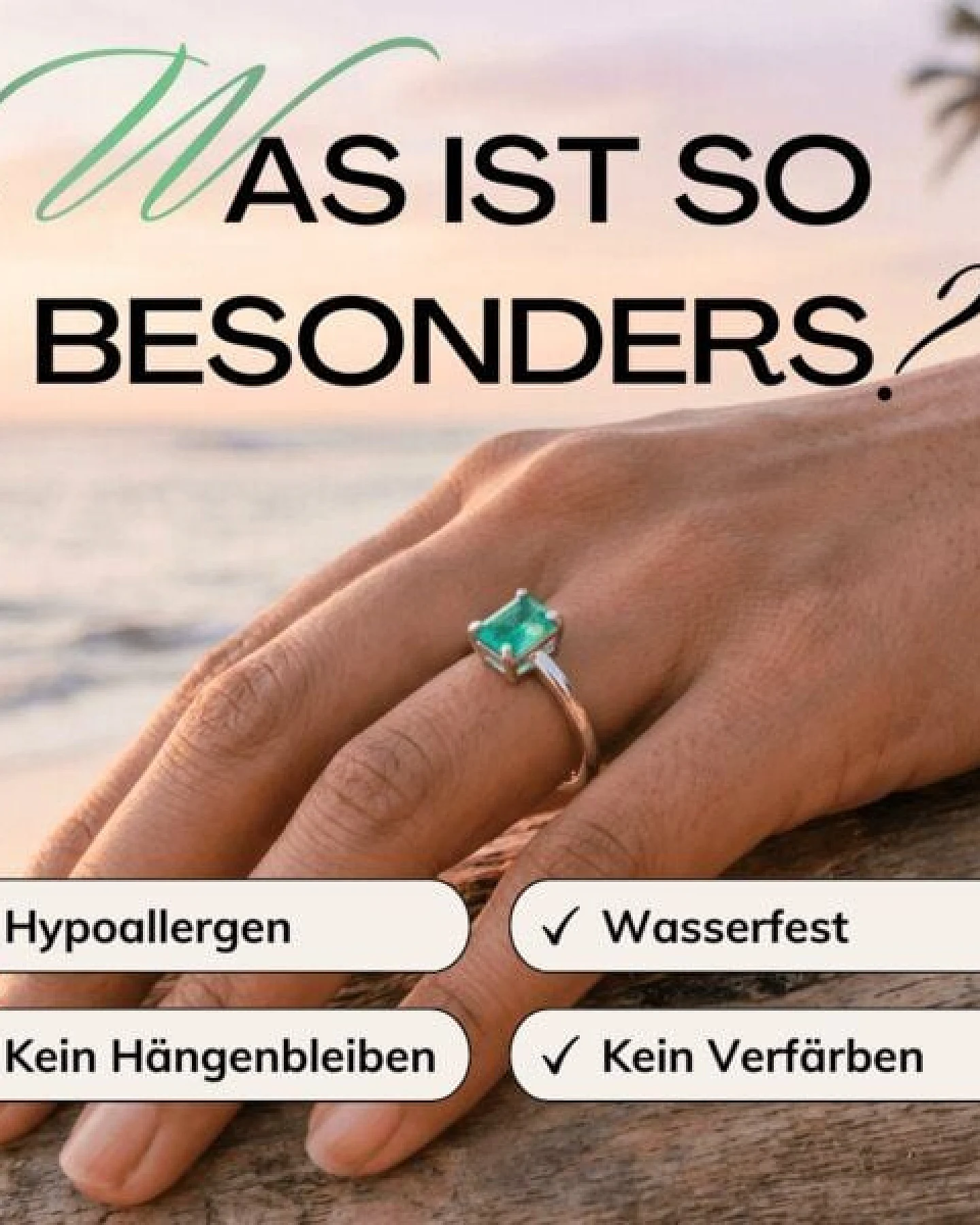 Spirit of Island 925 Silber Solitär Ring |Echter Smaragd Edelstein – Ansicht 4