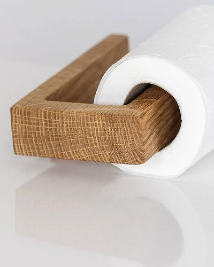kleiderleiter_de Toilettenpapierhalter MAX aus massiver Eiche