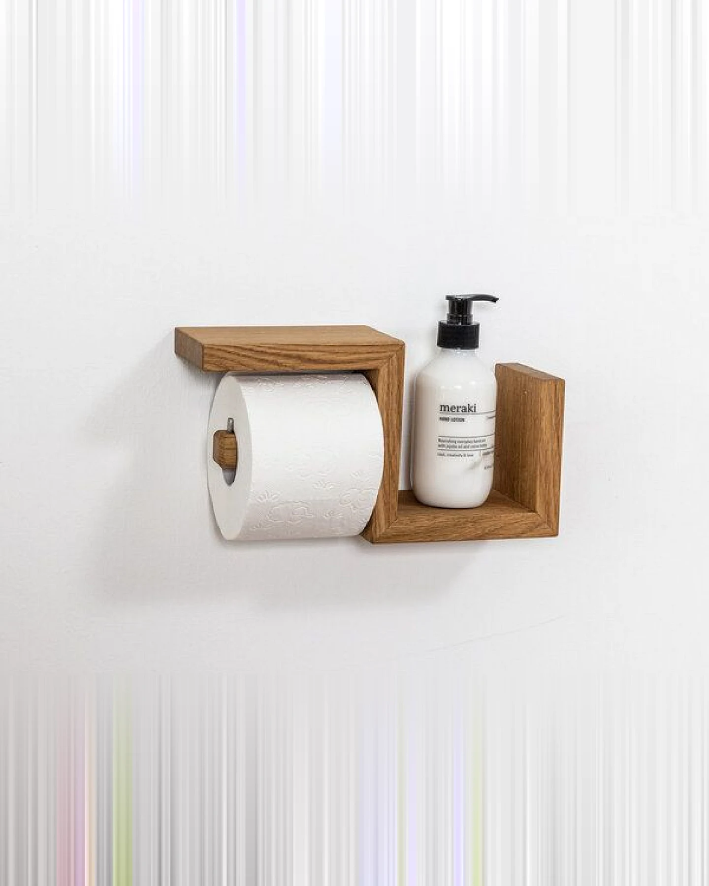 kleiderleiter_de Toilettenpapierhalter BEN aus massiver Eiche mit Platz für Ersatzrolle – Ansicht 2