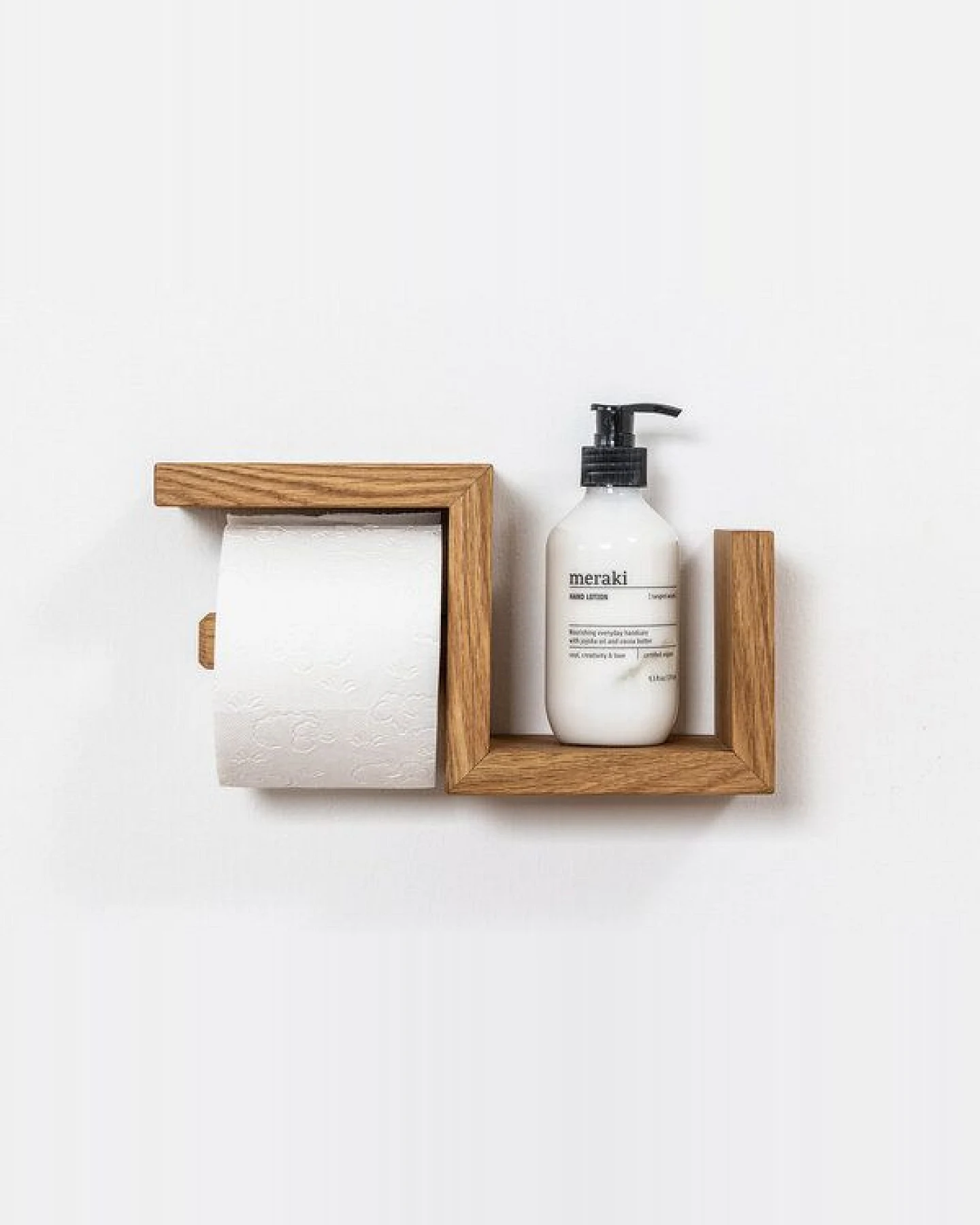 kleiderleiter_de Toilettenpapierhalter BEN aus massiver Eiche mit Platz für Ersatzrolle – Ansicht 4