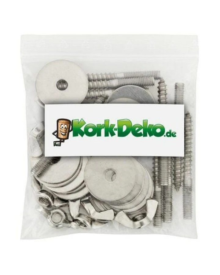 Kork-Deko 40-teiliges Schrauben-Set zum Selbstbau von Vogelbedarf (DIY)