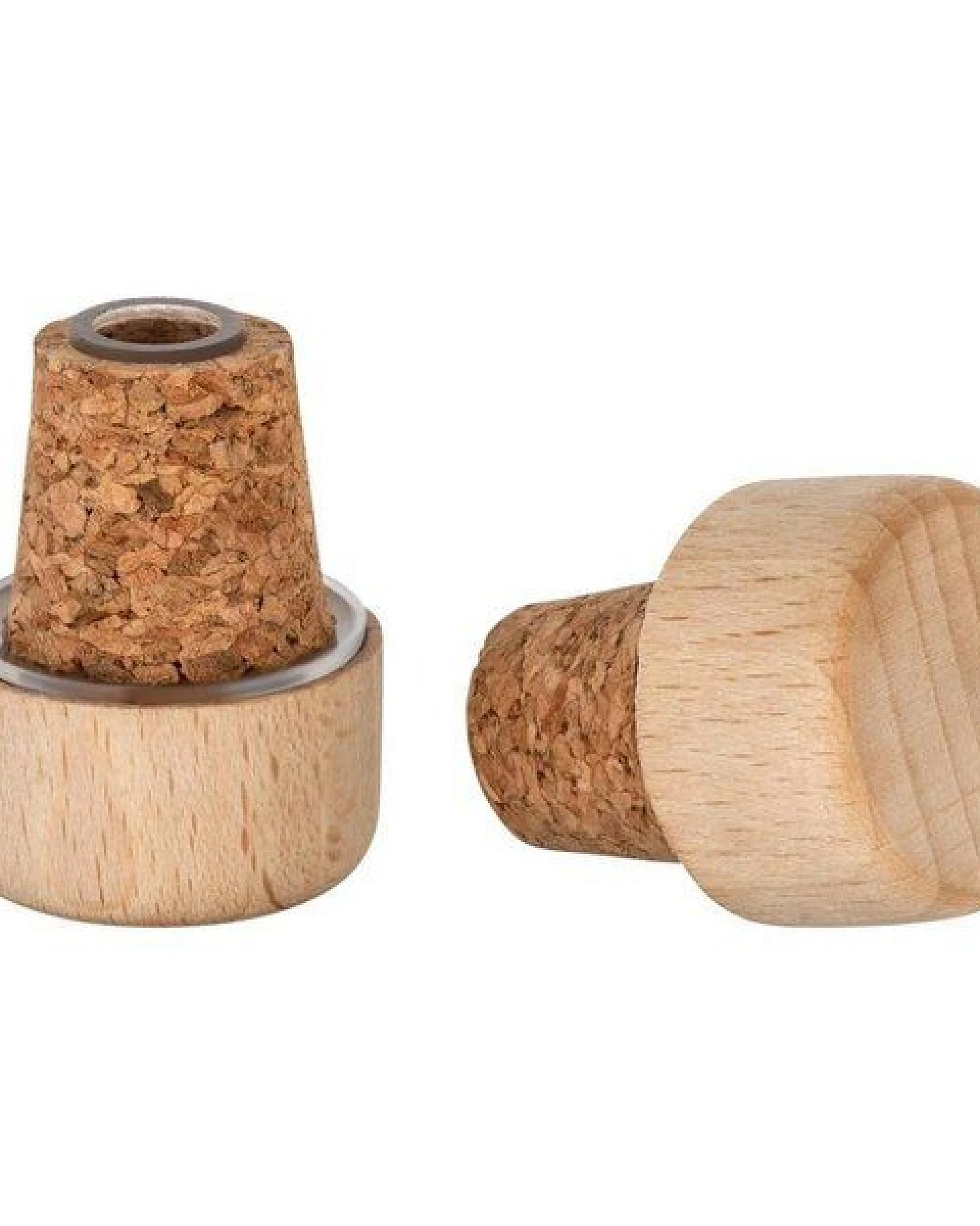 Kork-Deko Kunststoff-Ausgießer mit Holz-Deckel – Ansicht 2