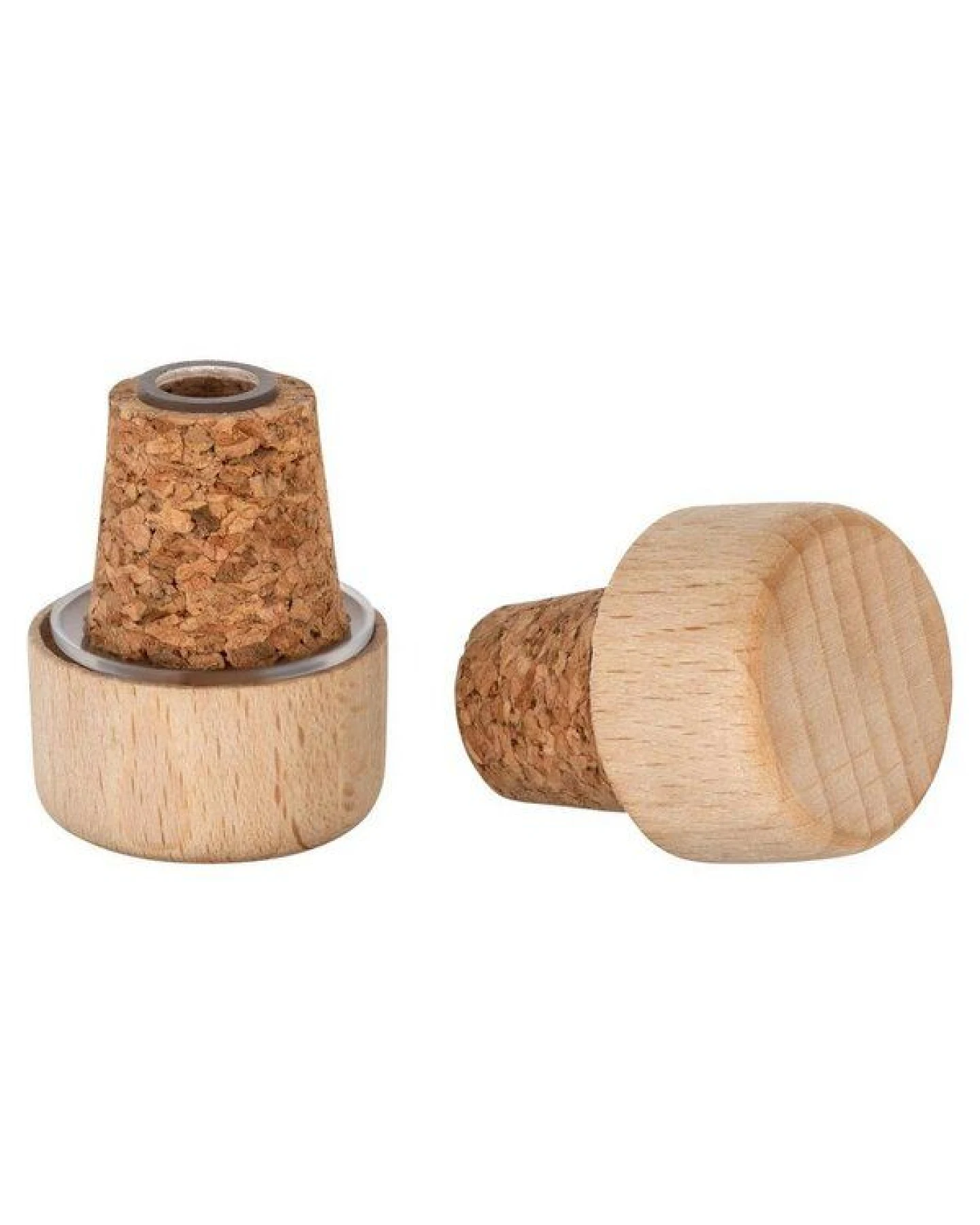 Kork-Deko Kunststoff-Ausgießer mit Holz-Deckel – Ansicht 2