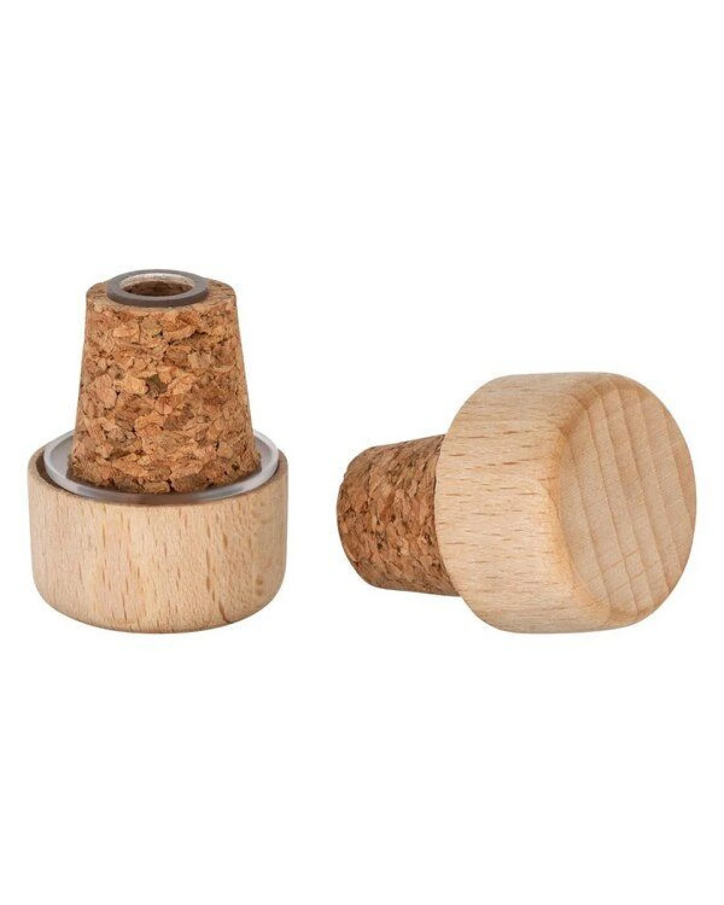 Kork-Deko Kunststoff-Ausgießer mit Holz-Deckel – Ansicht 3