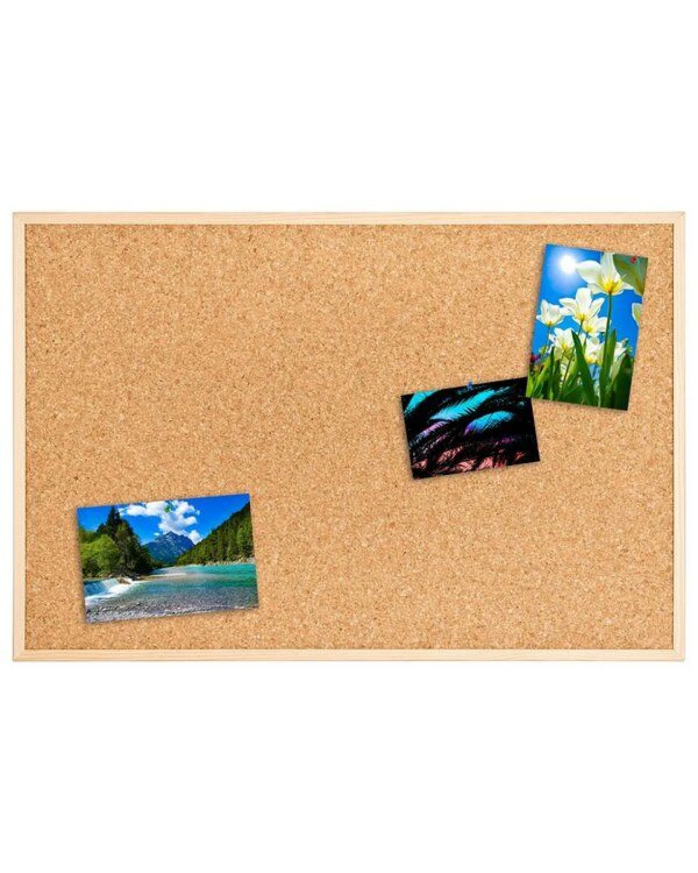 Kork-Deko XL Pinnwand Memoboard aus Kork mit Holzrahmen - 90x60cm – Ansicht 3
