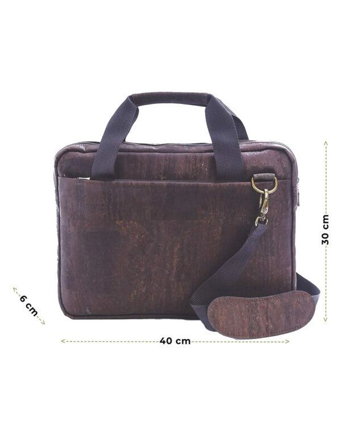 Kork-Deko stylische Schultertasche aus Kork-Stoff - Aktentasche – Ansicht 2
