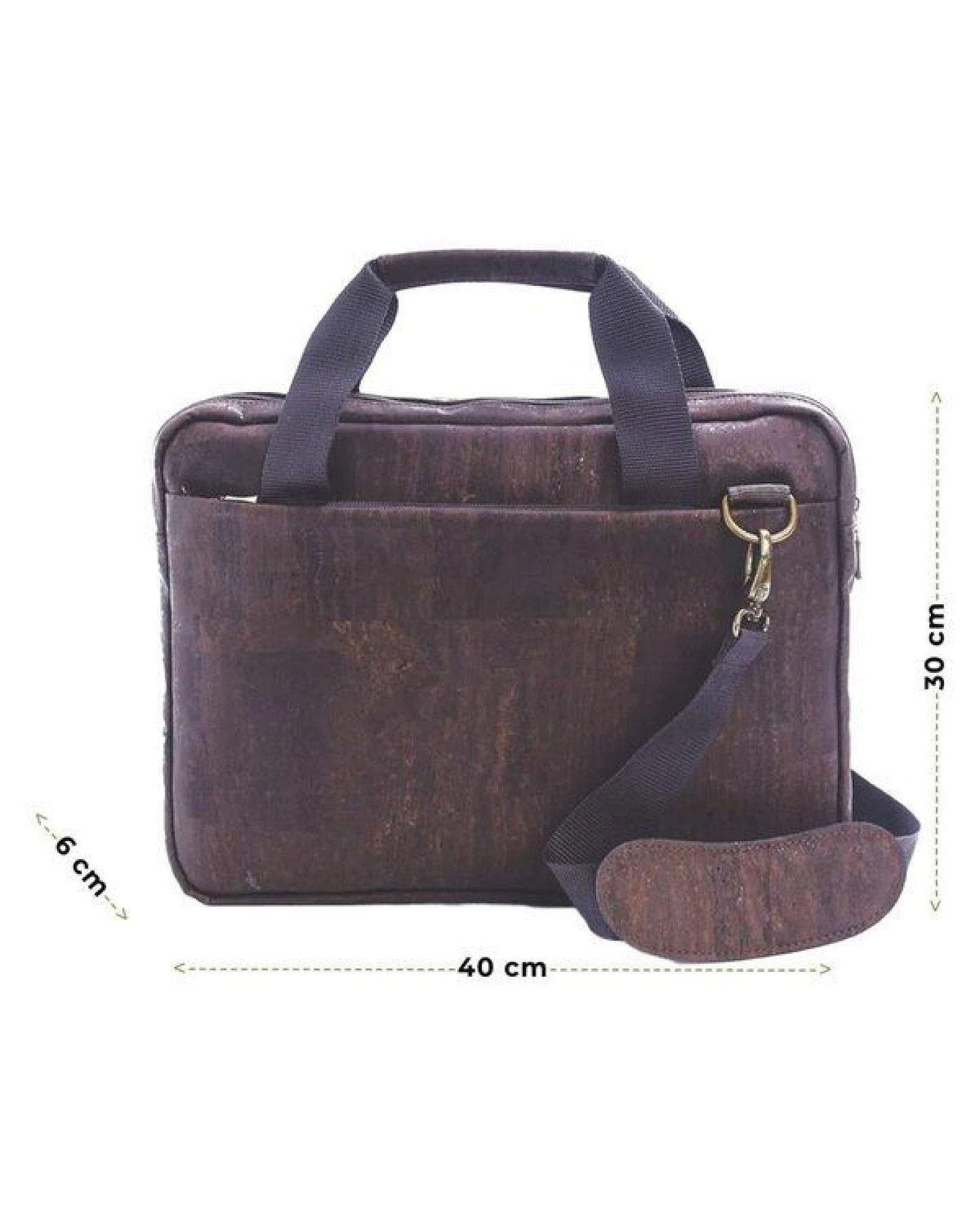 Kork-Deko stylische Schultertasche aus Kork-Stoff - Aktentasche – Ansicht 2