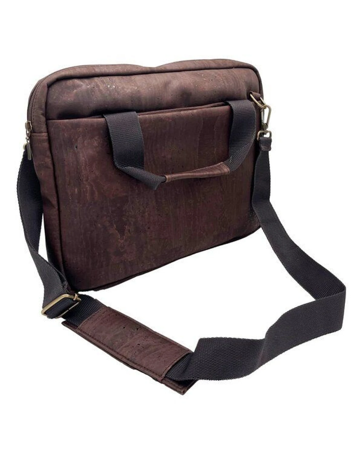 Kork-Deko stylische Schultertasche aus Kork-Stoff - Aktentasche – Ansicht 3
