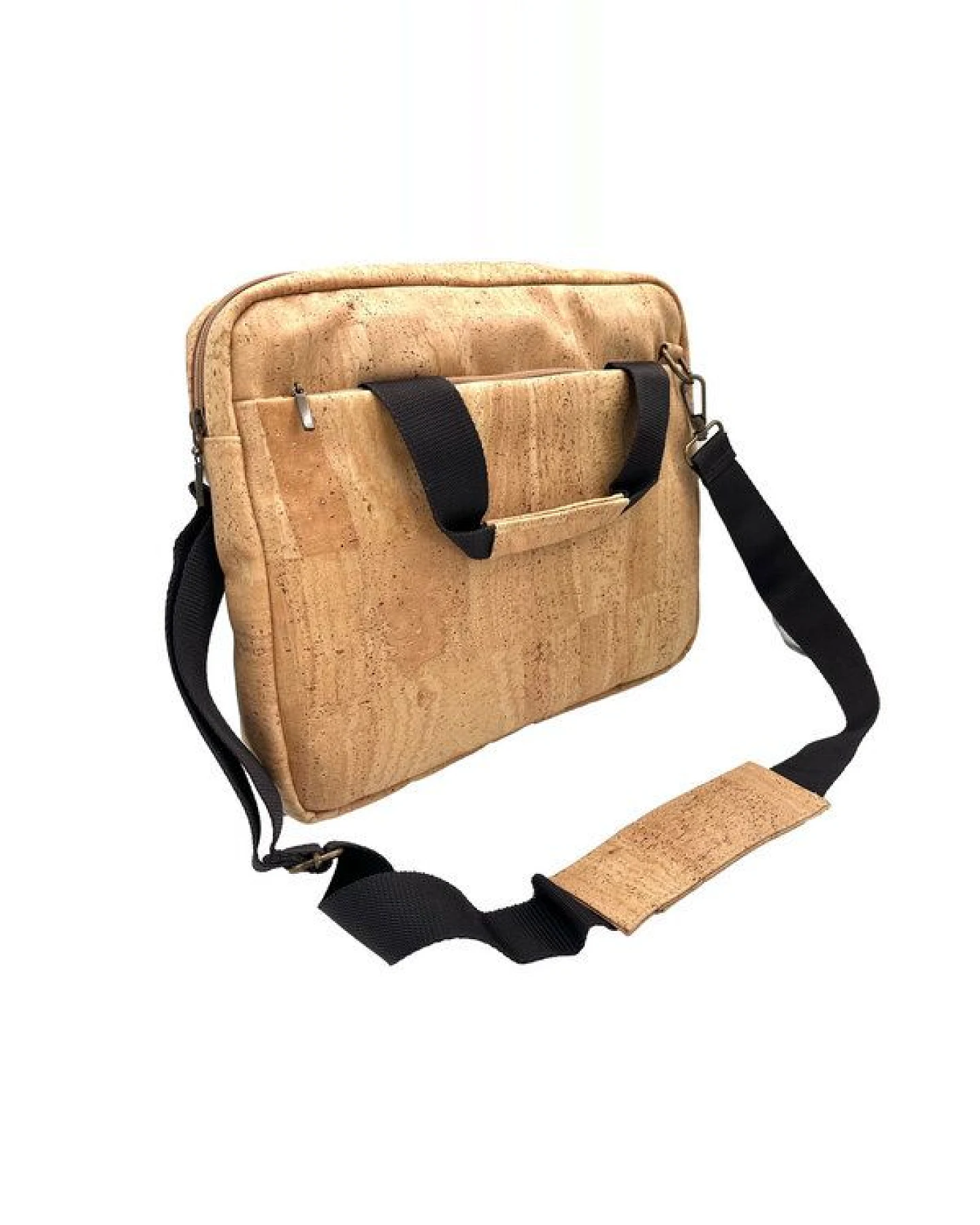Kork-Deko stylische Schultertasche aus Kork-Stoff - Aktentasche – Ansicht 2