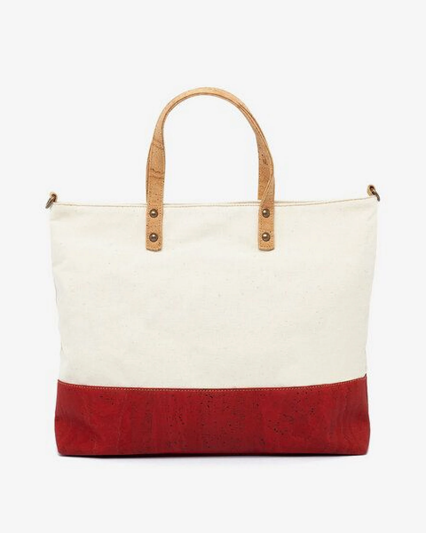 Kork-Deko Umhängetasche aus Korkstoff - rot-weiß - Handtasche aus Kork – Ansicht 3