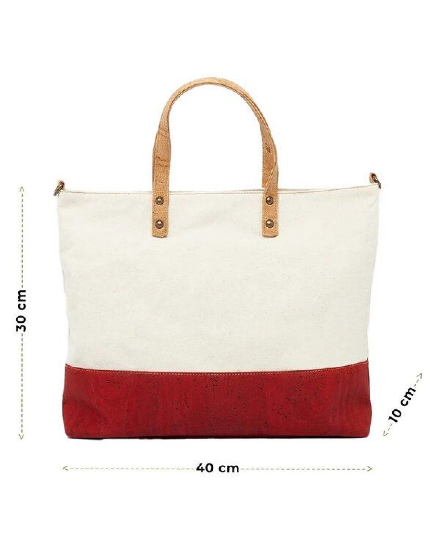 Kork-Deko Umhängetasche aus Korkstoff - rot-weiß - Handtasche aus Kork – Ansicht 2