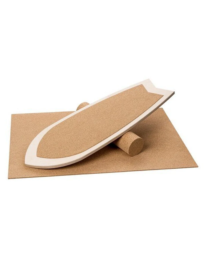 Kork-Deko Surf Balanceboard mit Korkmatte & Korkrolle