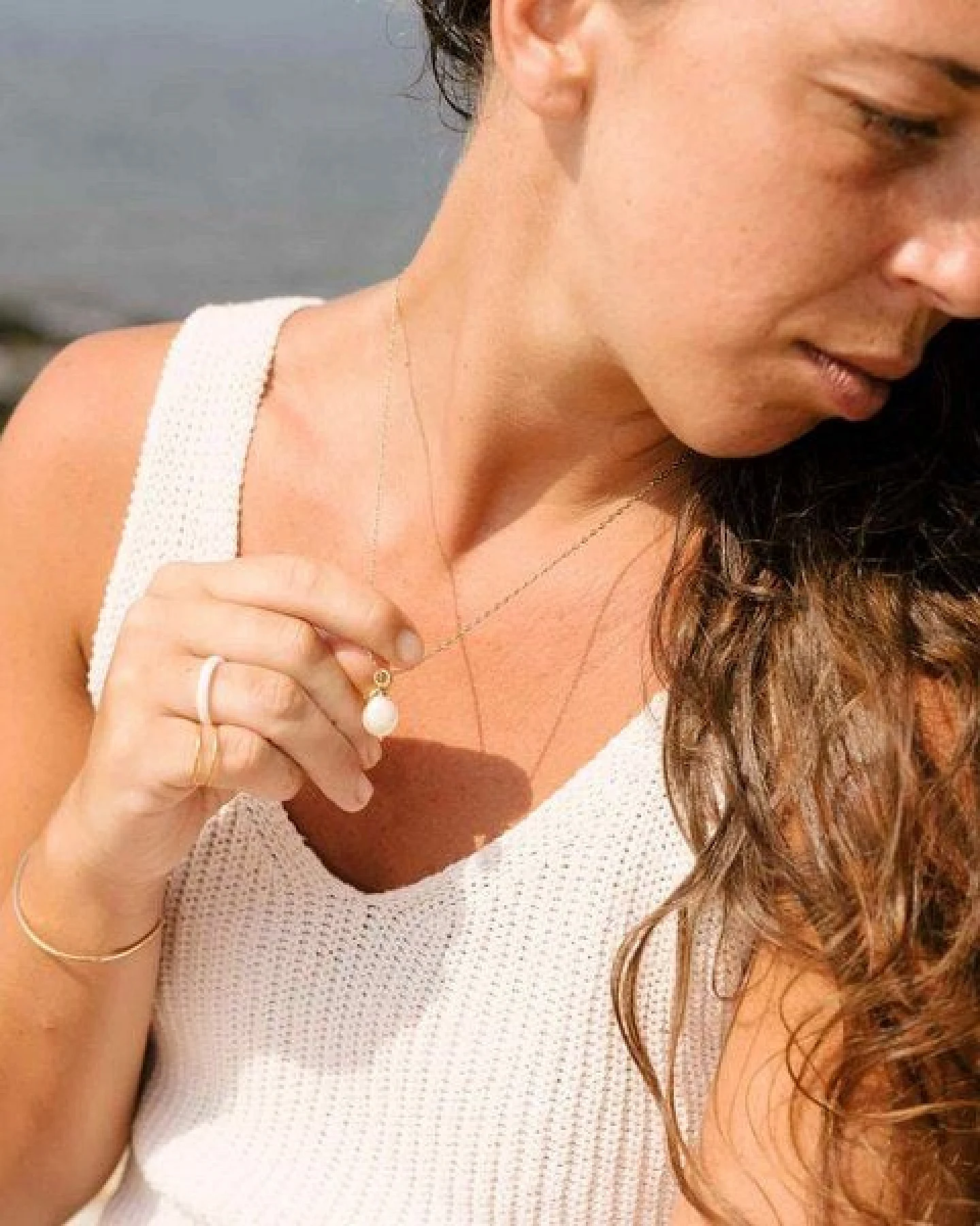 fejn jewelry Kette 'big pearl' – Ansicht 3