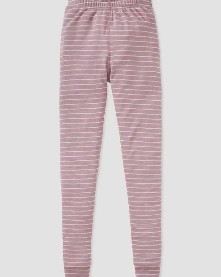 hessnatur Kinder lange Unterhose aus Bio-Merinowolle mit Seide - rosa - Größe 98/104