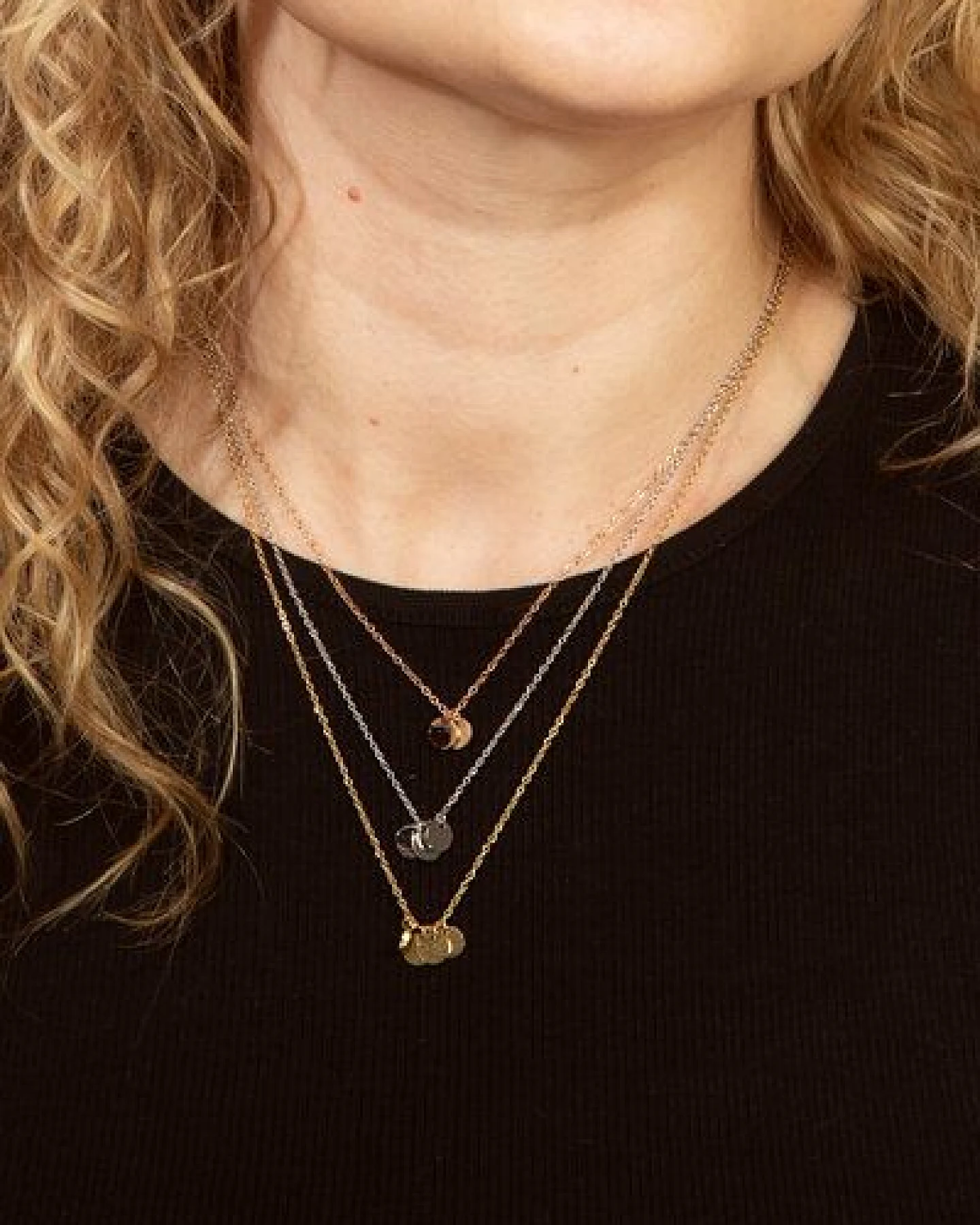 Kreis Kette mit 2,3 oder 4 Münzen in 6mm mit 42+8 cm langer Kette von Elektropulli – Ansicht 3