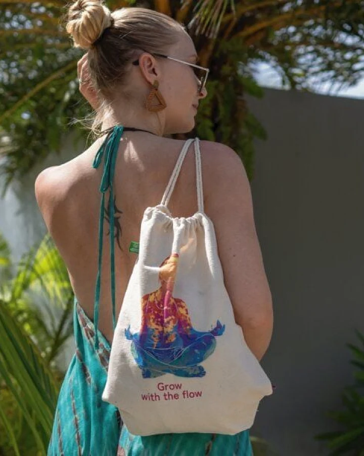 Divasya Turnbeutel Yoga / Gym Bag / Festival-Rucksack aus 100% Biobaumwolle