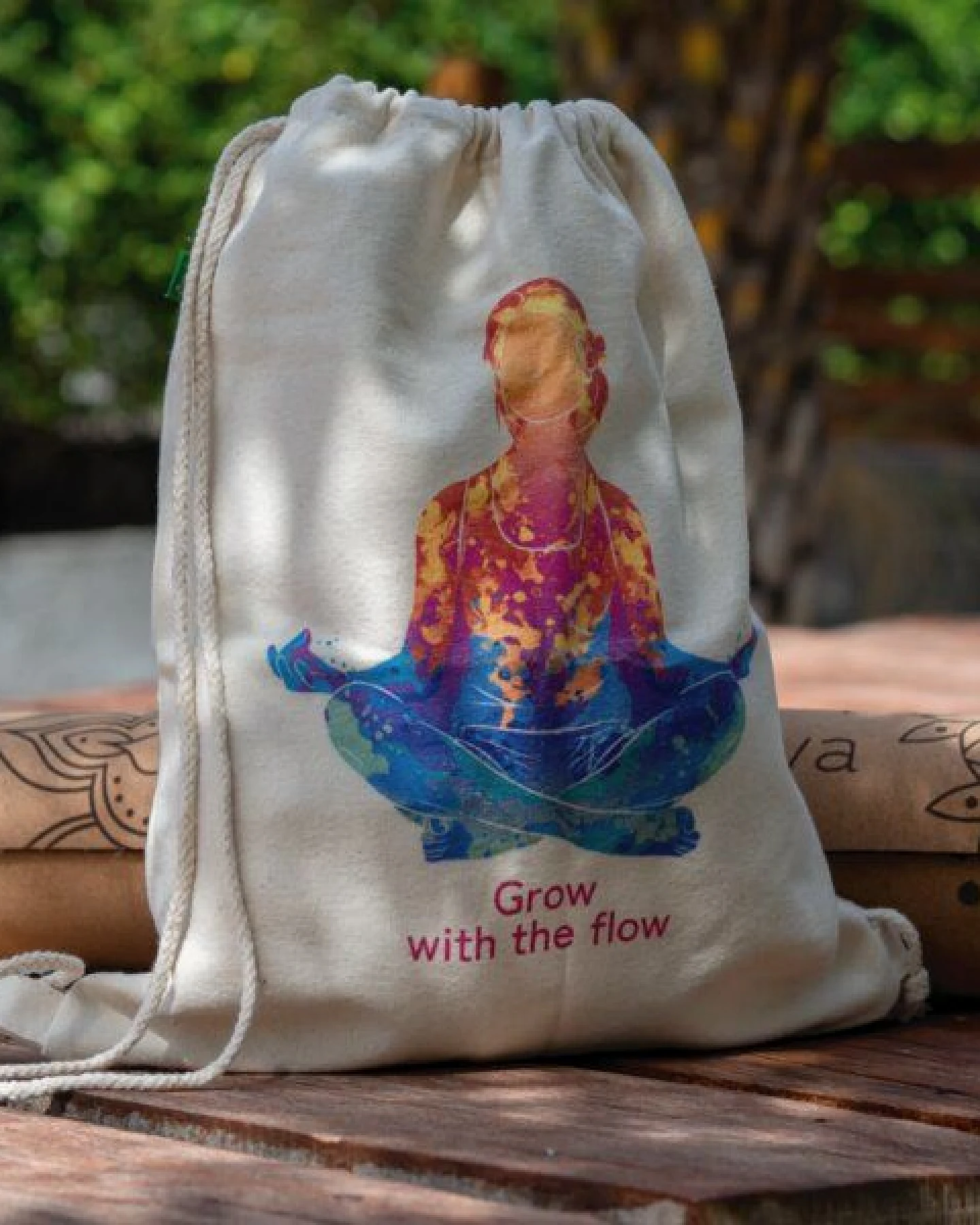 Divasya Turnbeutel Yoga / Gym Bag / Festival-Rucksack aus 100% Biobaumwolle – Ansicht 2
