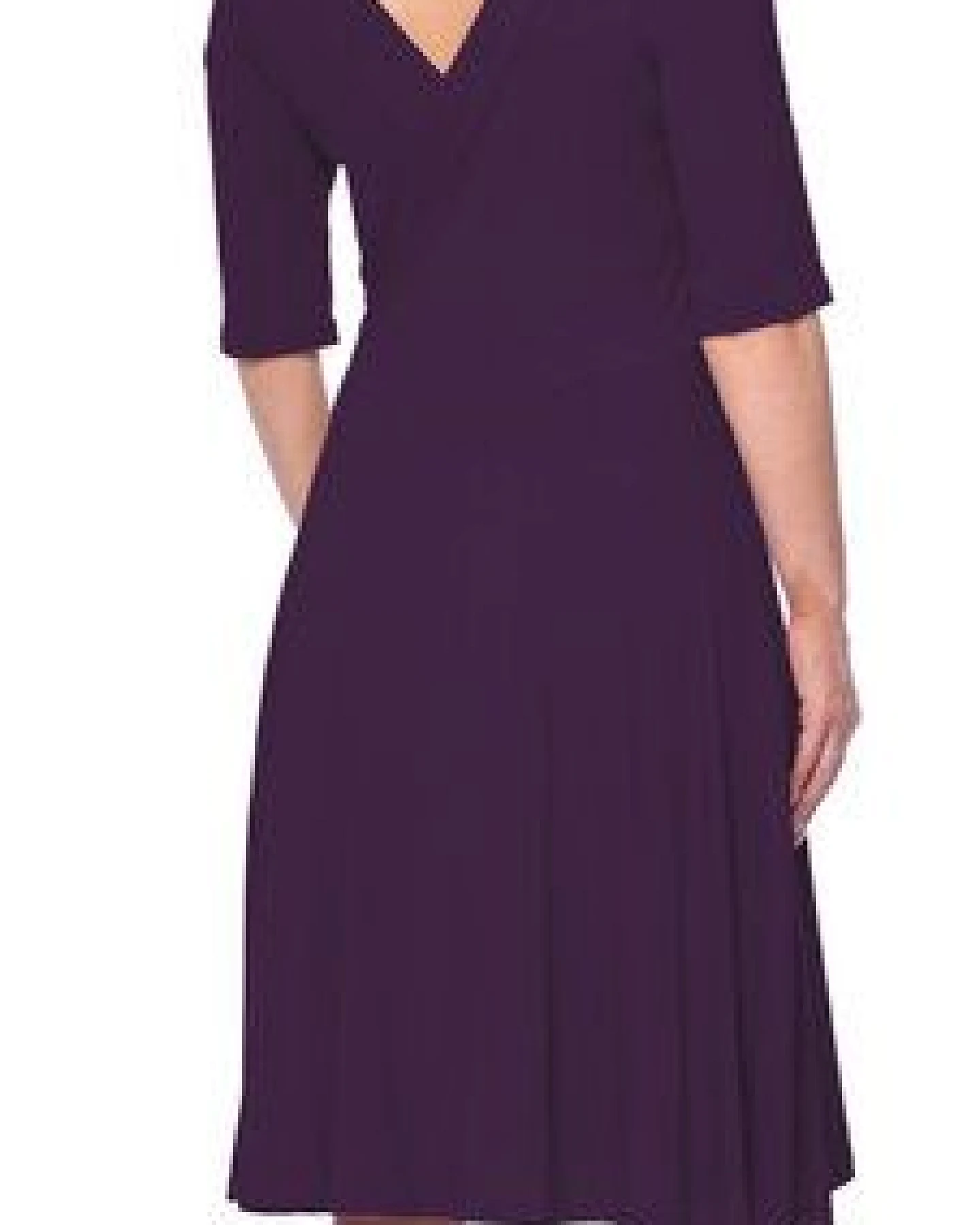 Ingoria AVA wendbares Wickelkleid 3/4 Arm mit schwingendem Rock (Uni) – Ansicht 3