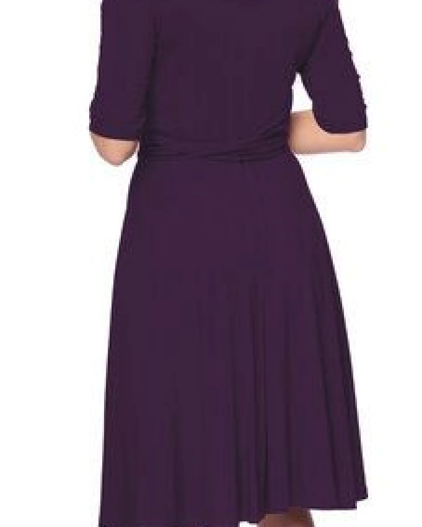 Ingoria AVA wendbares Wickelkleid 3/4 Arm mit schwingendem Rock (Uni) – Ansicht 4