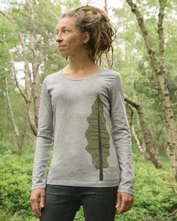 Cmig Tanne Langarmshirt für Damen in heather grey