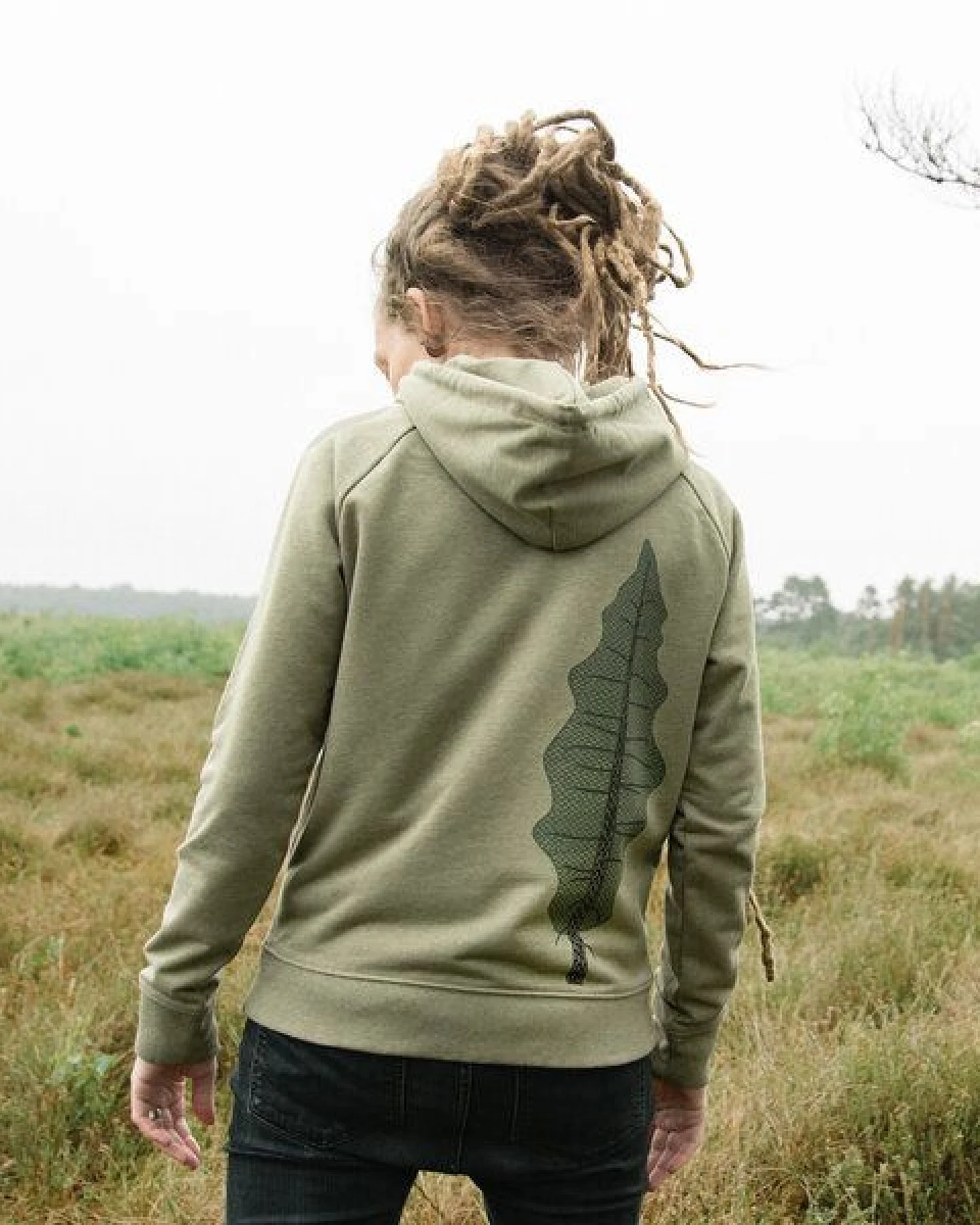 Cmig Damen Hoodie Tanne in mid heather khaki – Ansicht 3