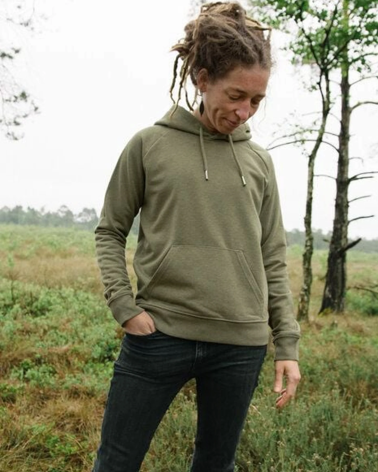 Cmig Damen Hoodie Tanne in mid heather khaki – Ansicht 4