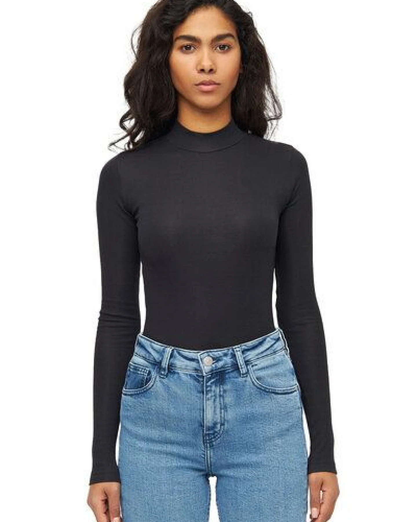 KnowledgeCotton Apparel Langarmshirt - Rib high neck long sleeved - aus Bio-Baumwolle – Ansicht 3