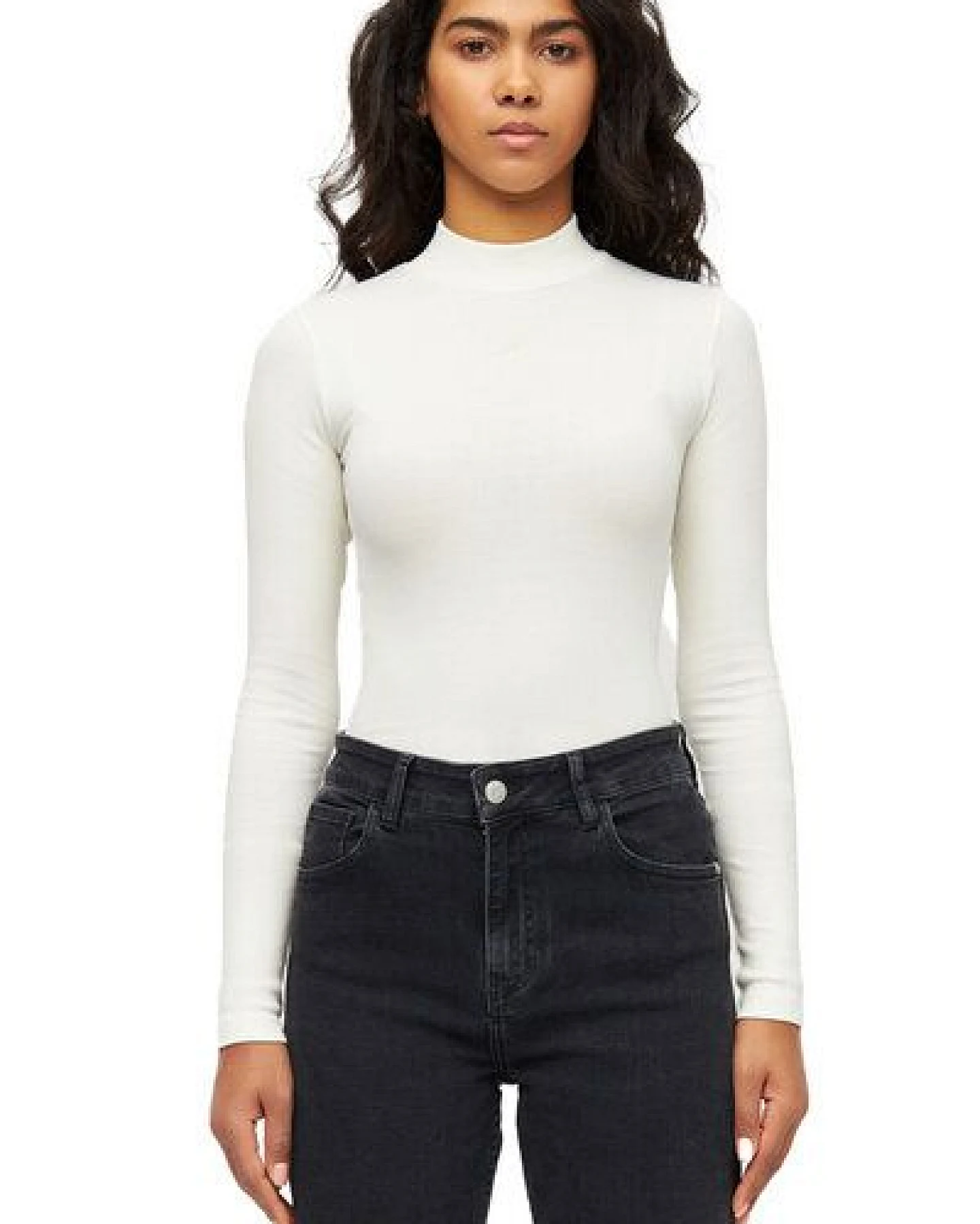 KnowledgeCotton Apparel Langarmshirt - Rib high neck long sleeved - aus Bio-Baumwolle – Ansicht 2