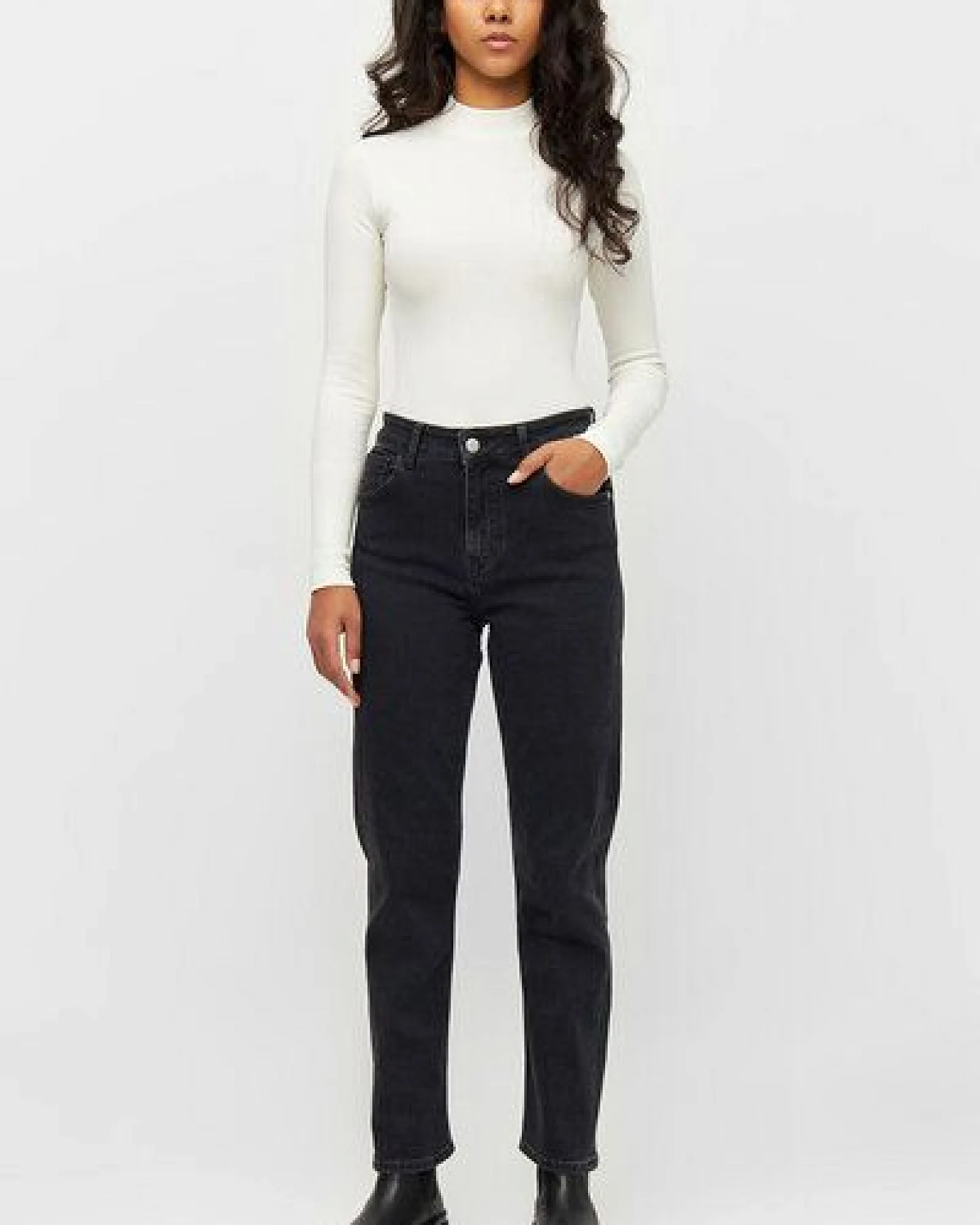 KnowledgeCotton Apparel Langarmshirt - Rib high neck long sleeved - aus Bio-Baumwolle – Ansicht 4